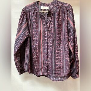 Natalie Martin New with Tags - Tolan shirt in Paisley Stripe Heather. Size Small